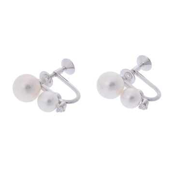ミキモト パールイヤリング シルバー K18ホワイトゴールド WG レディース ジュエリー 【中古】【jewelry】