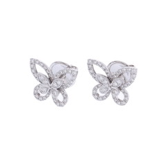 グラフ バタフライシルエット ミニ スタッドピアス シルバー RGE1574 K18ホワイトゴールド WG レディース ジュエリー 【中古】【jewelry】