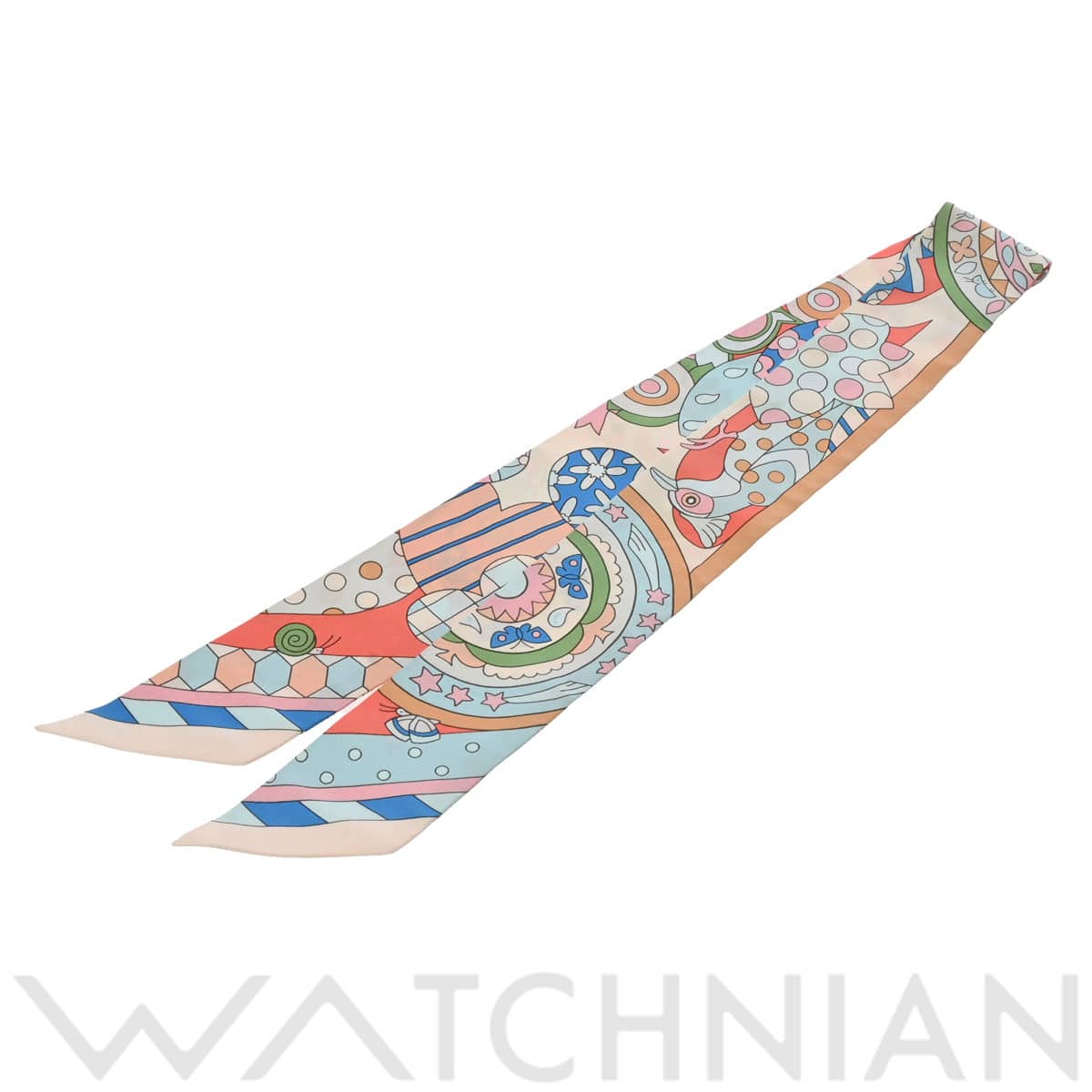 エルメス ツイリー LES MURMURES DE LA FORET マルチカラー 063005S シルク100％ レディース 【中古】【other】