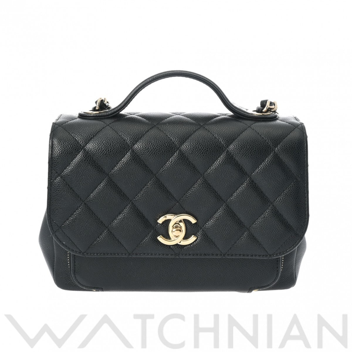 シャネル ビジネスアフィニティ ブラック/ゴールド金具 A93749 グレインドカーフスキン レディース バッグ 【中古】【bag】