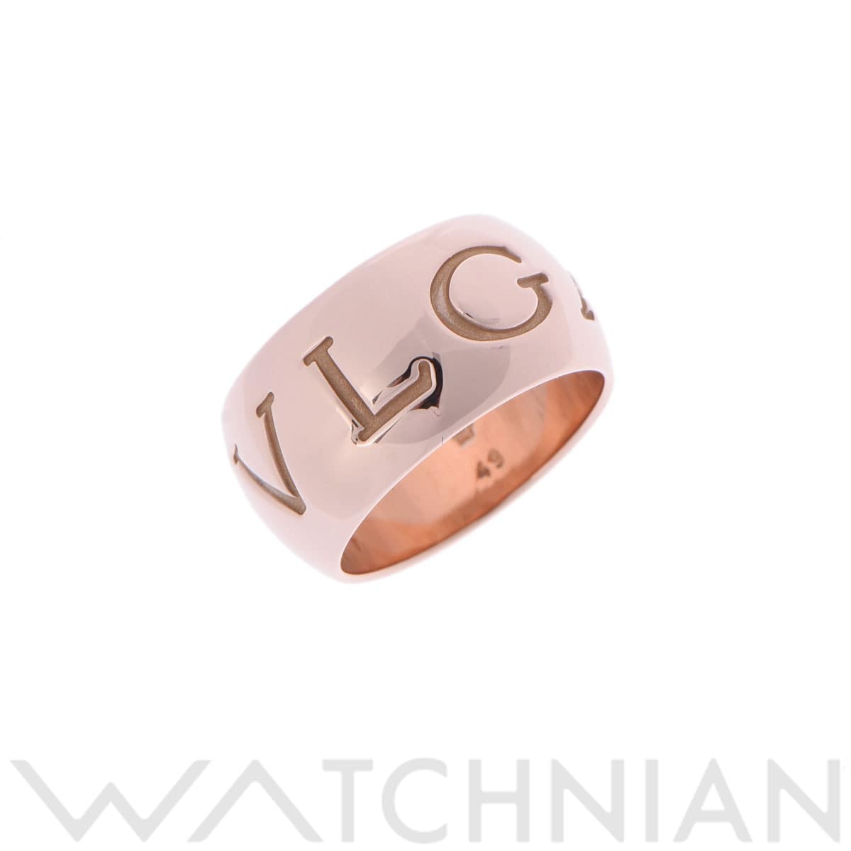 ブルガリ モノロゴリング #49 シルバー K18ピンクゴールド PG レディース ジュエリー 【中古】【jewelry】