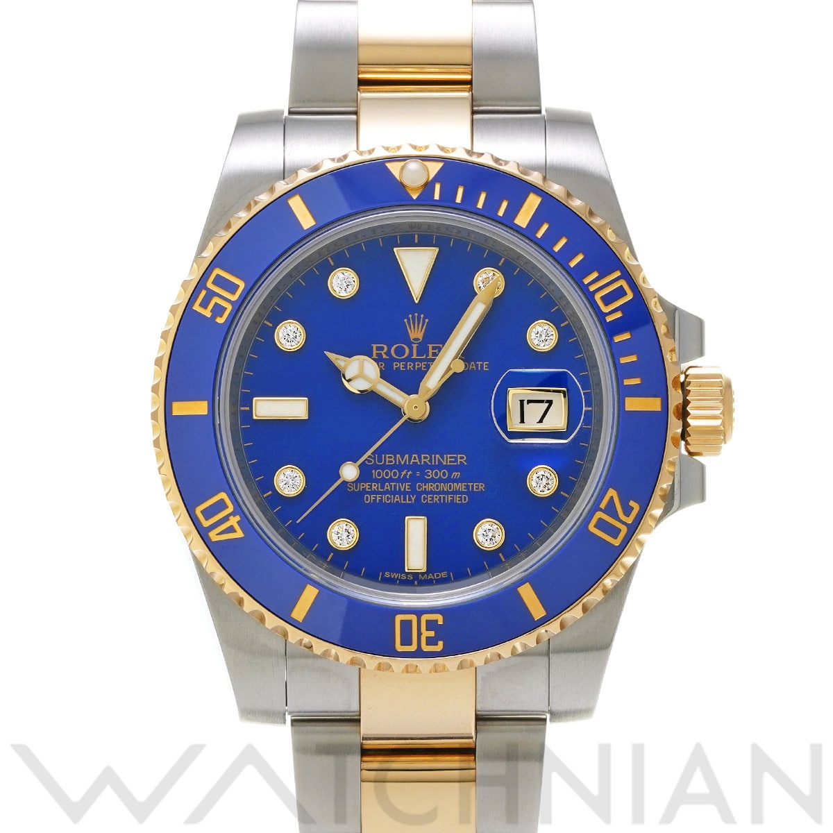 ロレックス サブマリーナ デイト 116613GLB ブルー/ダイヤモンド メンズ 時計 【中古】【wristwatch】