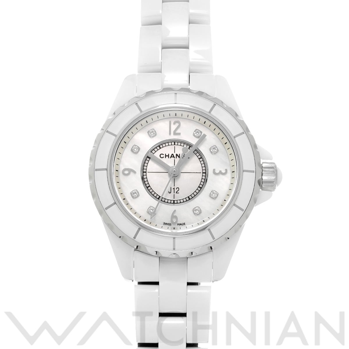 シャネル J12 29MM H2570 ホワイトシェル/ダイヤモンド レディース 時計 【中古】【wristwatch】
