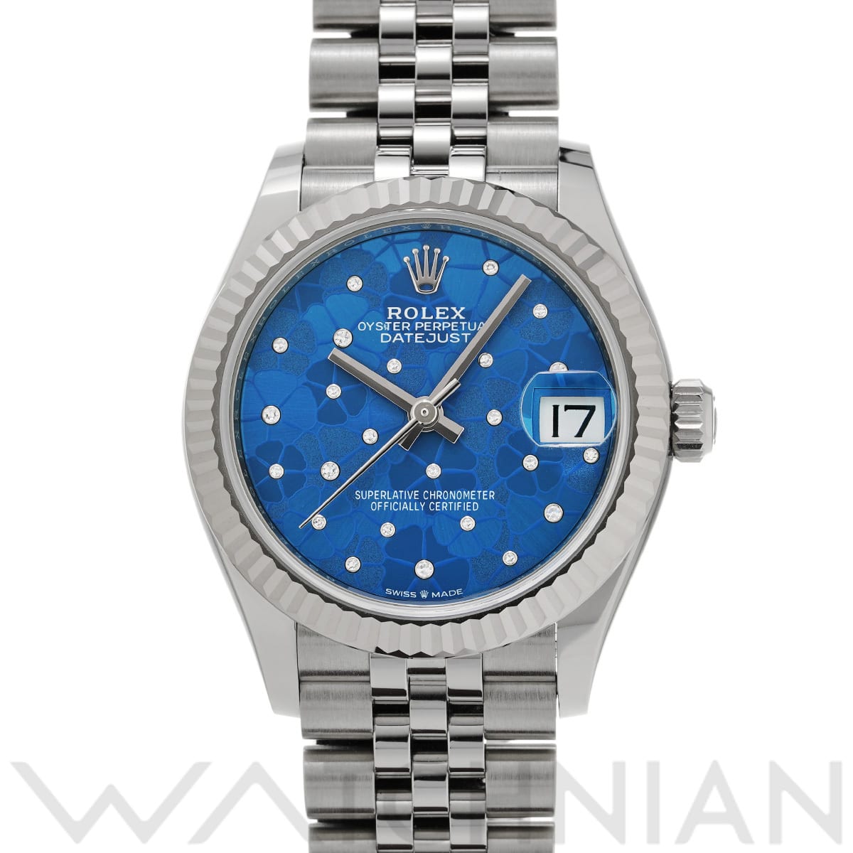 ロレックス デイトジャスト 31 278274 アズーロブルー フローラルモチーフ/ダイヤモンド ユニセックス 時計 【中古】【wristwatch】