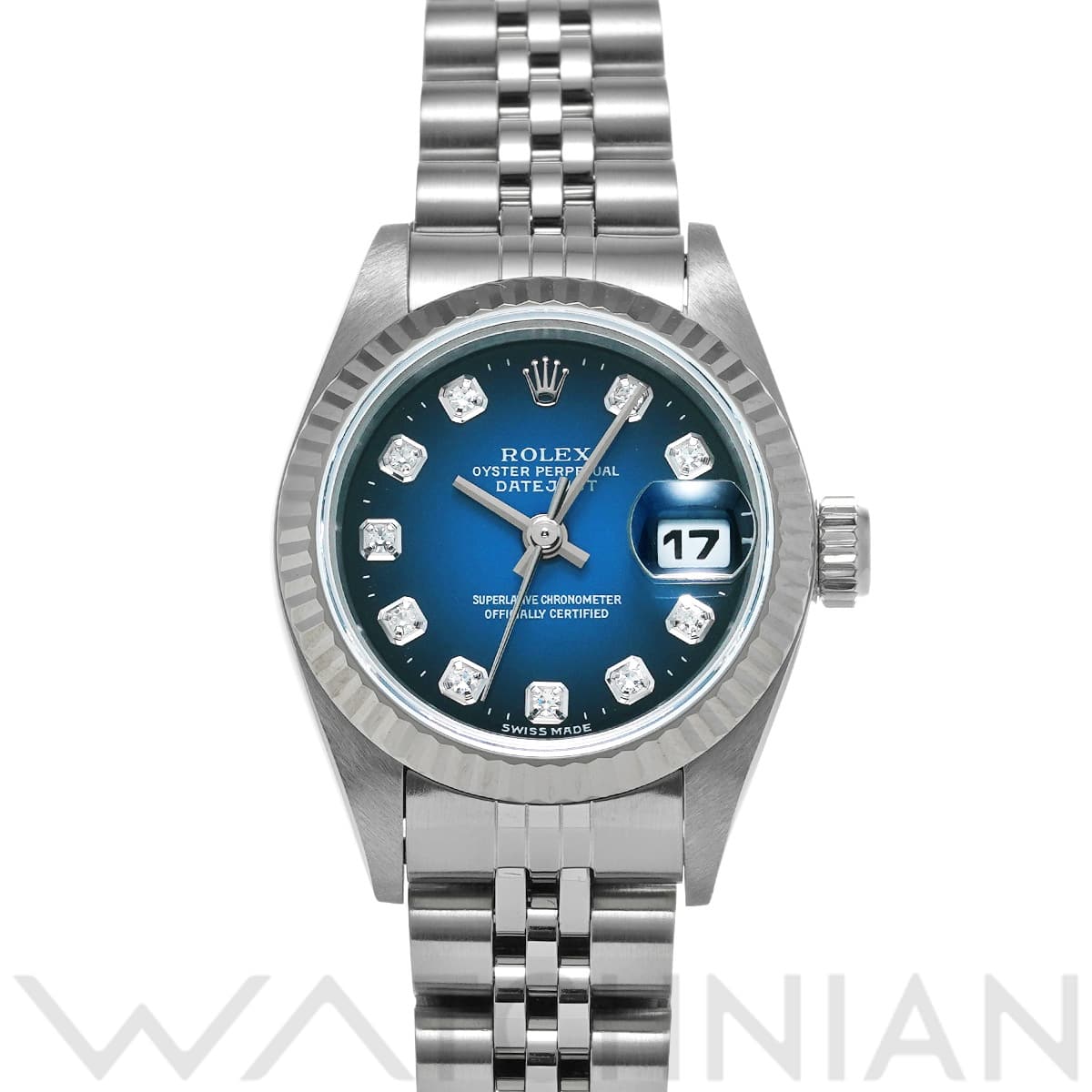 ロレックス デイトジャスト 69174G ブルー・グラデーション/ダイヤモンド レディース 時計 【中古】【wristwatch】