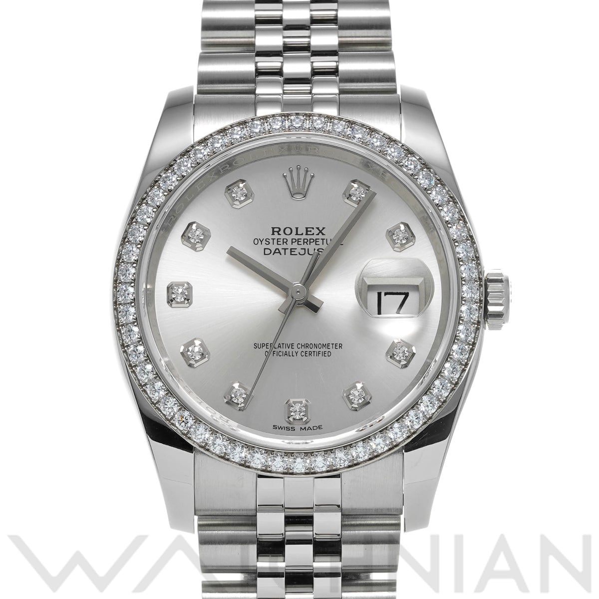 ロレックス デイトジャスト 36 116244G シルバー/ダイヤモンド メンズ 時計 【中古】【wristwatch】
