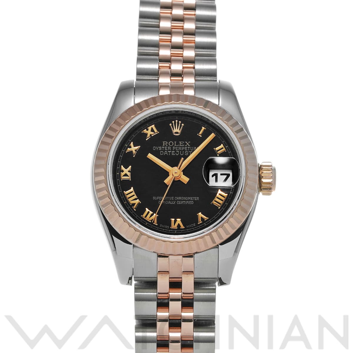 ロレックス デイトジャスト 179171 ブラック レディース 時計 【中古】【wristwatch】