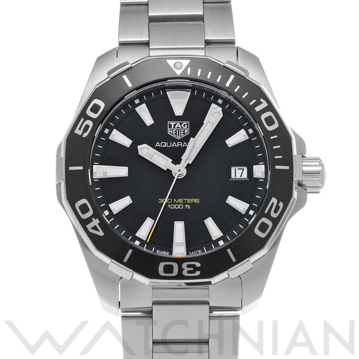 タグ ホイヤー アクアレーサー クォーツ WAY111A.BA0928 ブラック メンズ 時計 【中古】【wristwatch】