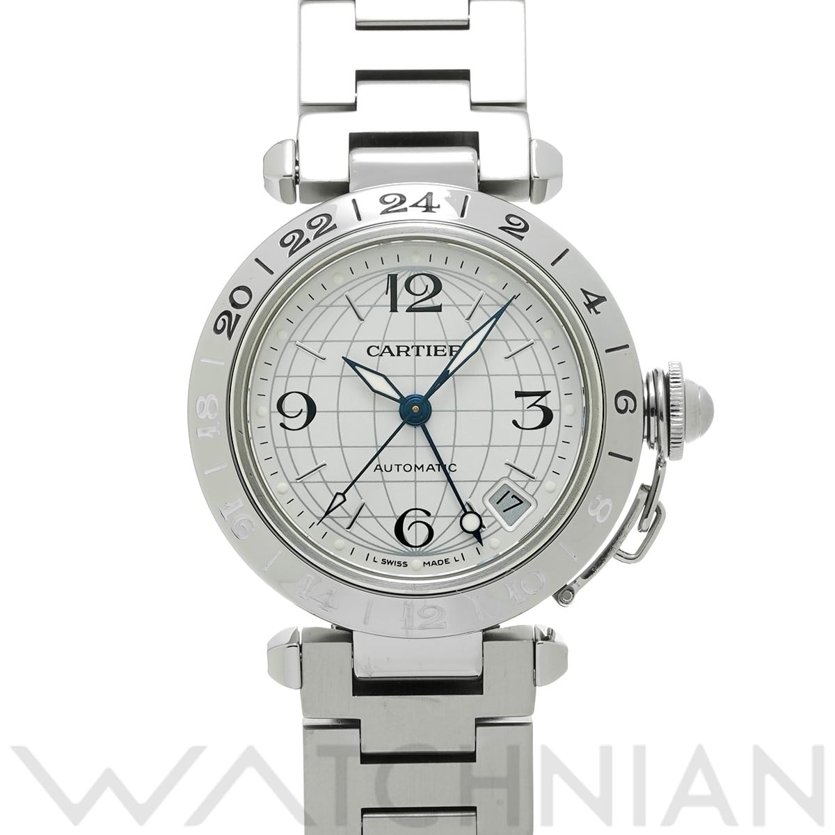 カルティエ パシャ C メリディアン GMT W31078M7 シルバー ユニセックス 時計 【中古】【wristwatch】