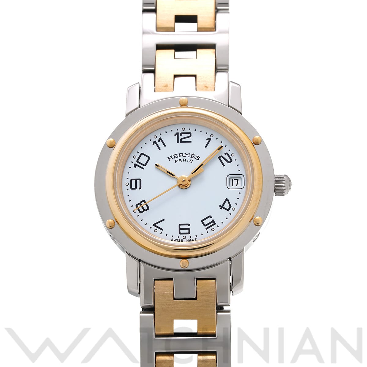 エルメス クリッパー CL4.220.130/3752 ホワイト レディース 時計 【中古】【wristwatch】