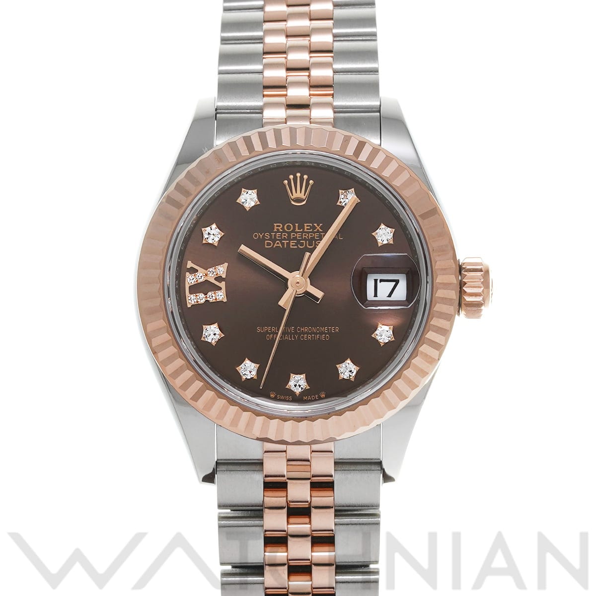 ロレックス レディ デイトジャスト 28 279171 チョコレート/ダイヤモンド レディース 時計 【中古】【wristwatch】
