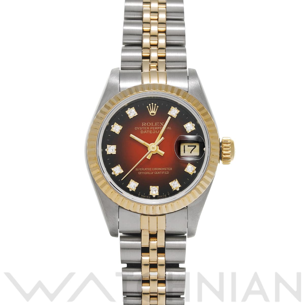 ロレックス デイトジャスト 69173G チェリー・グラデーション/ダイヤモンド レディース 時計 【中古】【wristwatch】