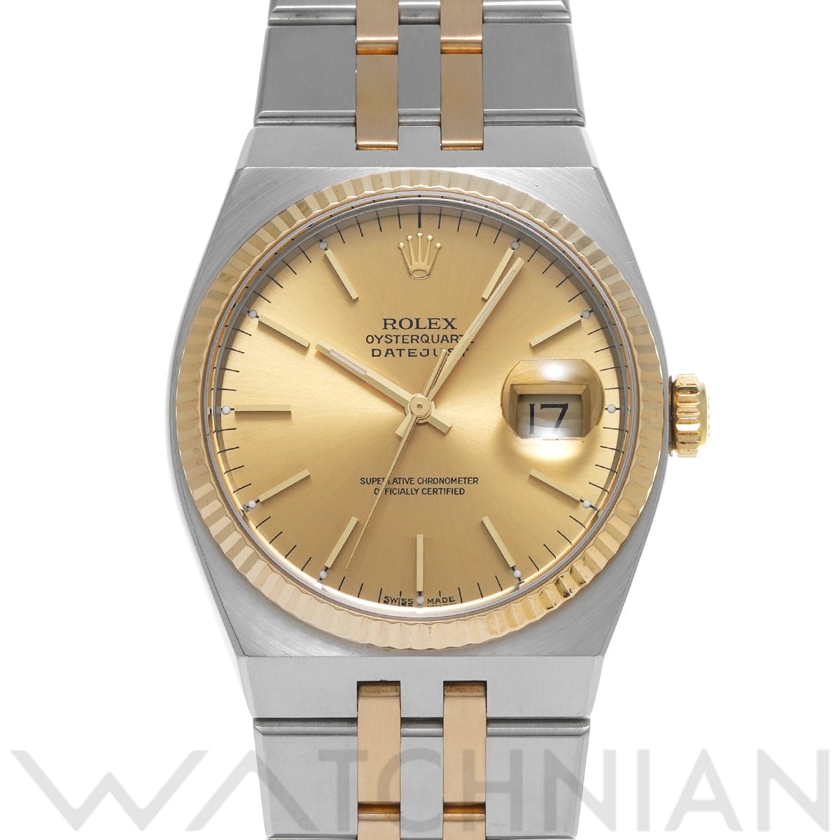 ロレックス オイスタークォーツ デイトジャスト 17013 シャンパン メンズ 時計 【中古】【wristwatch】