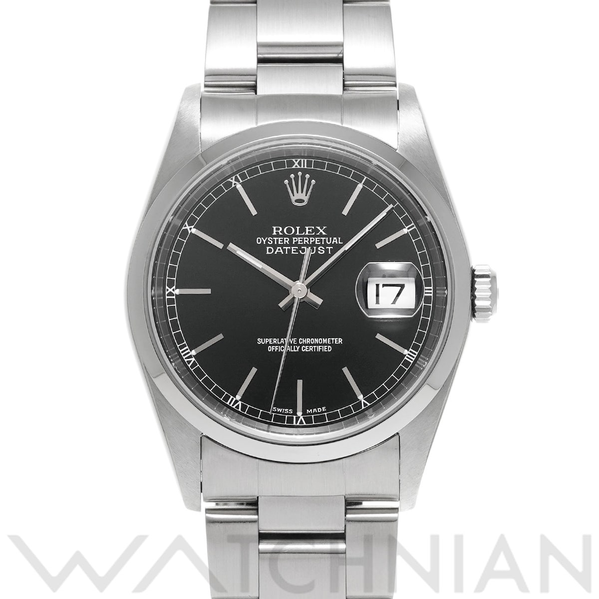 ロレックス デイトジャスト 16200 ブラック メンズ 時計 【中古】【wristwatch】