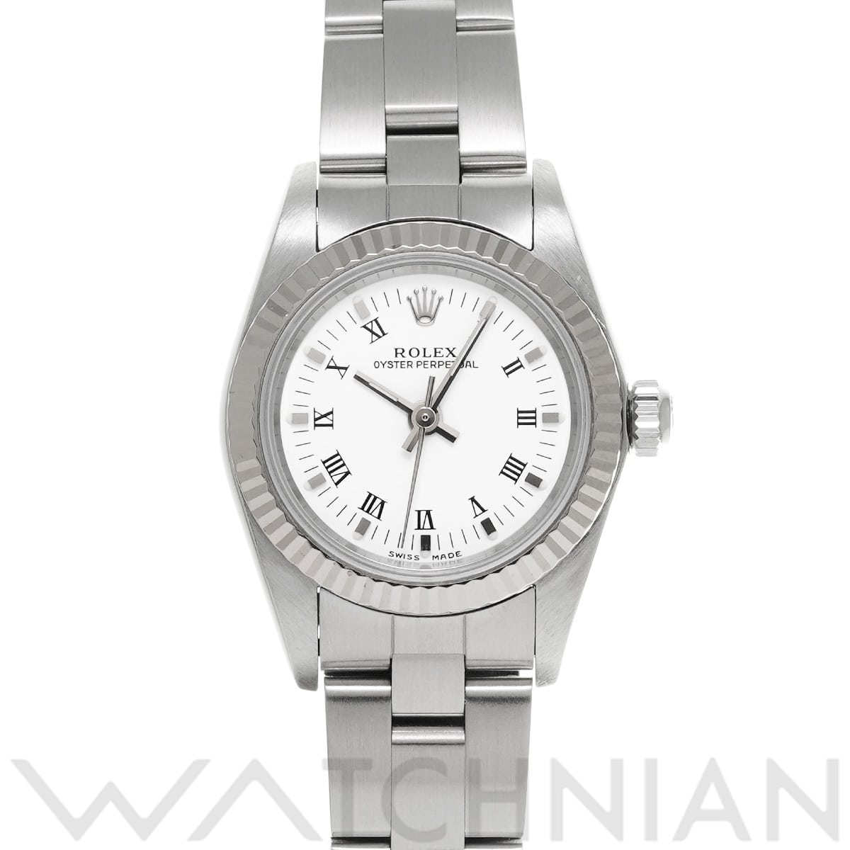 ロレックス オイスターパーペチュアル 76094 ホワイト レディース 時計 【中古】【wristwatch】
