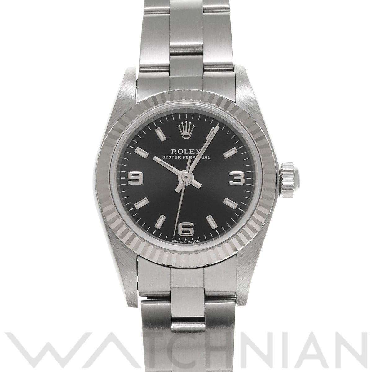 ロレックス オイスターパーペチュアル 76094 ブラック レディース 時計 【中古】【wristwatch】