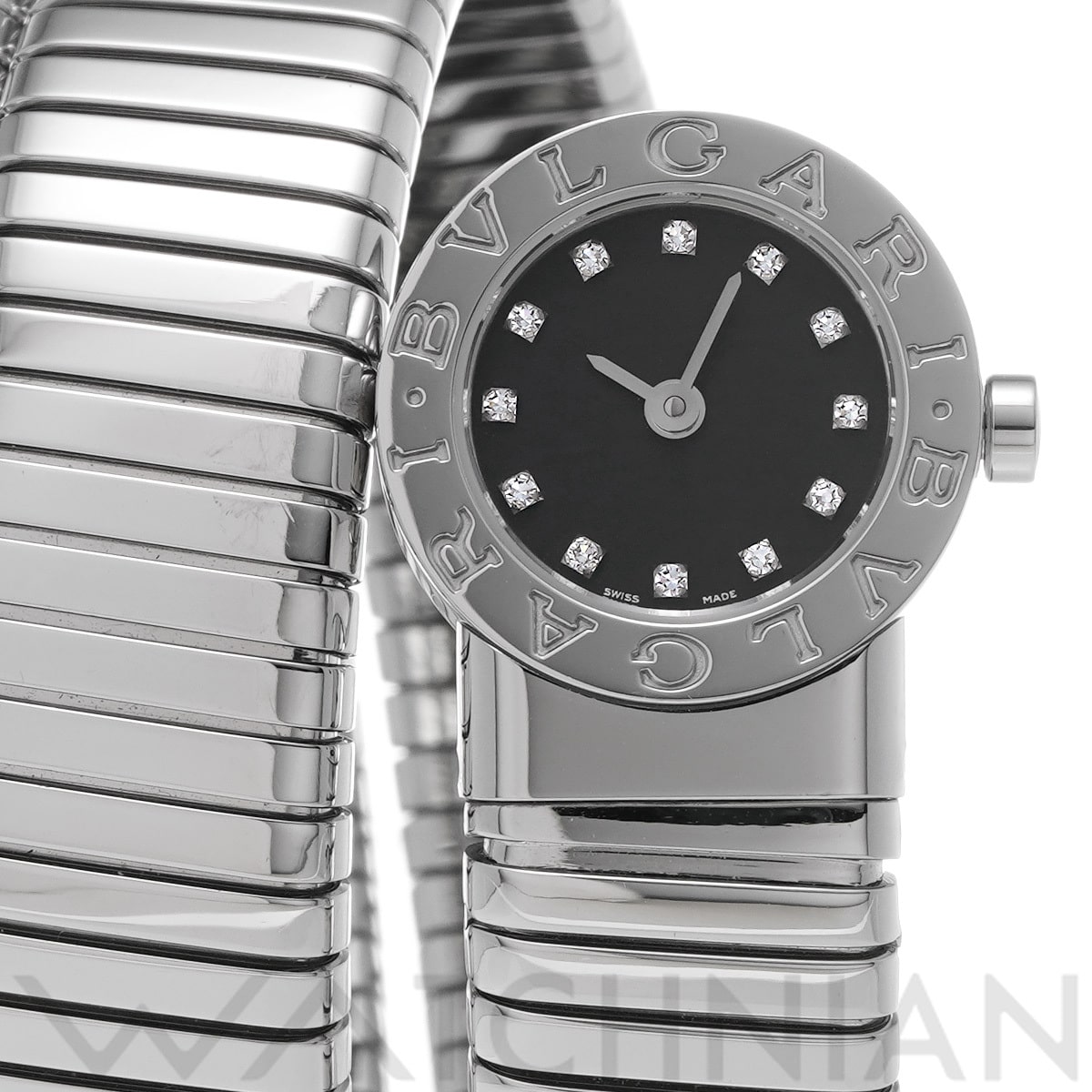 ブルガリ ブルガリブルガリ トゥボガス ダブルスパイラル BB191TS ブラック/ダイヤモンド レディース 時計 【中古】【wristwatch】