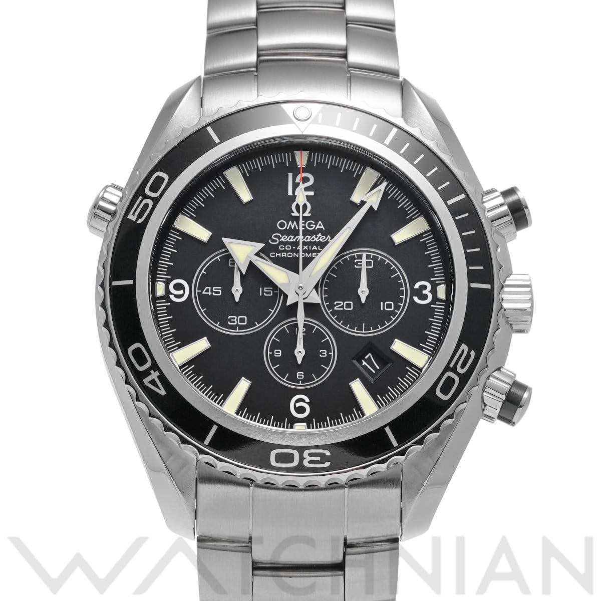 オメガ シーマスター プラネットオーシャン 600 コーアクシャル クロノグラフ 2210.50 ブラック メンズ 時計 【中古】【wristwatch】