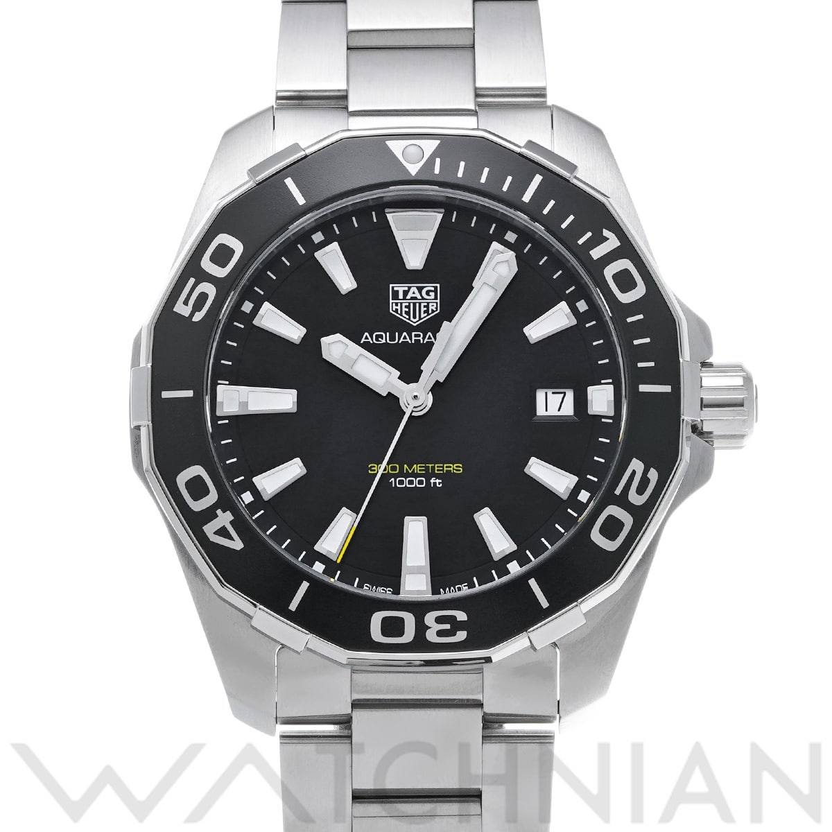 タグ ホイヤー アクアレーサー クォーツ WAY111A.BA0928 ブラック メンズ 時計 【中古】【wristwatch】