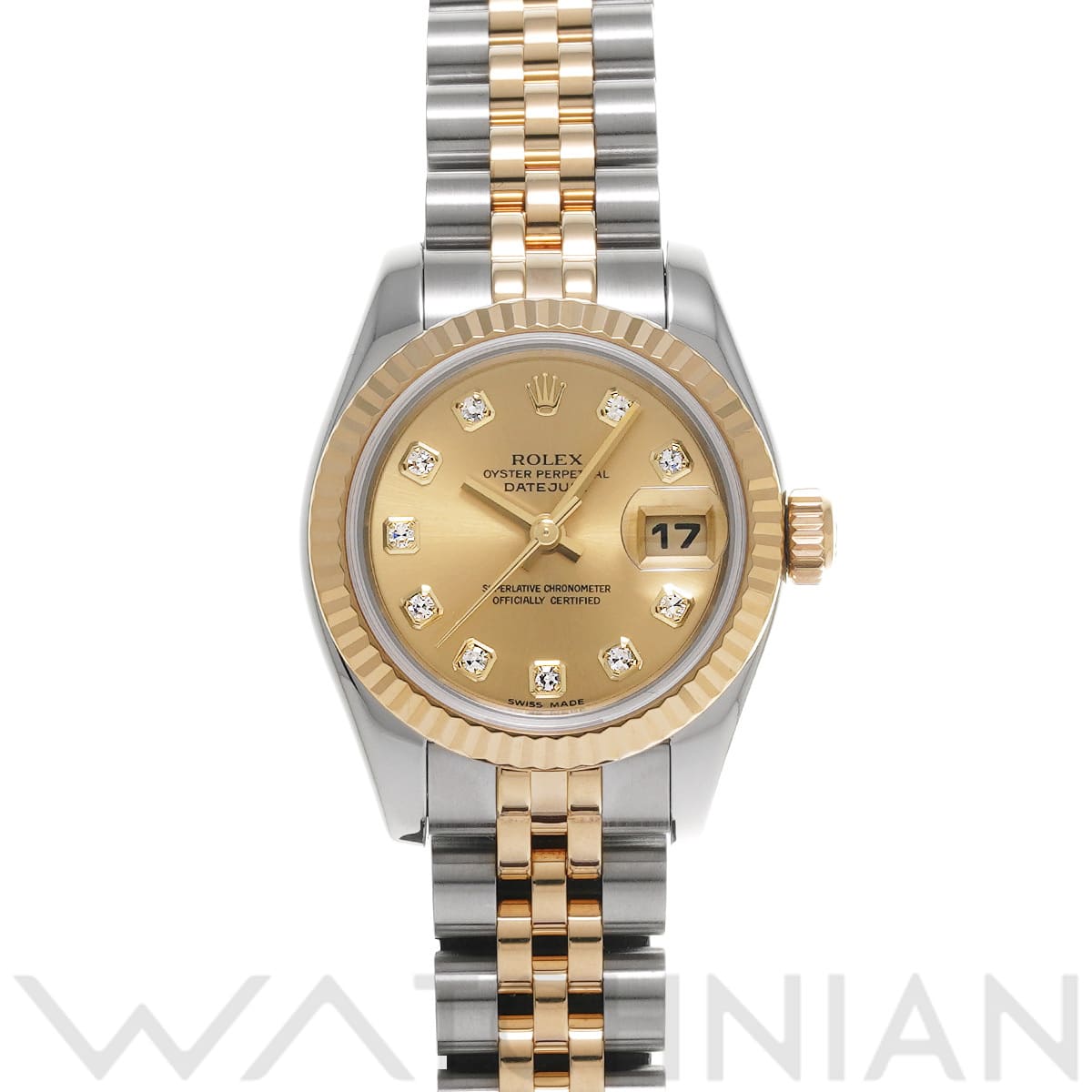 ロレックス レディ デイトジャスト 26 179173G シャンパン/ダイヤモンド レディース 時計 【中古】【wristwatch】
