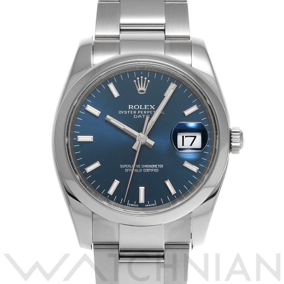 ロレックス オイスターパーペチュアル デイト 34 115200 ブルー メンズ 時計 【中古】【wristwatch】