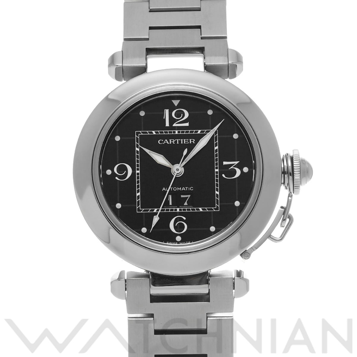 カルティエ パシャC ビッグデイト W31053M7 ブラック ユニセックス 時計 【中古】【wristwatch】