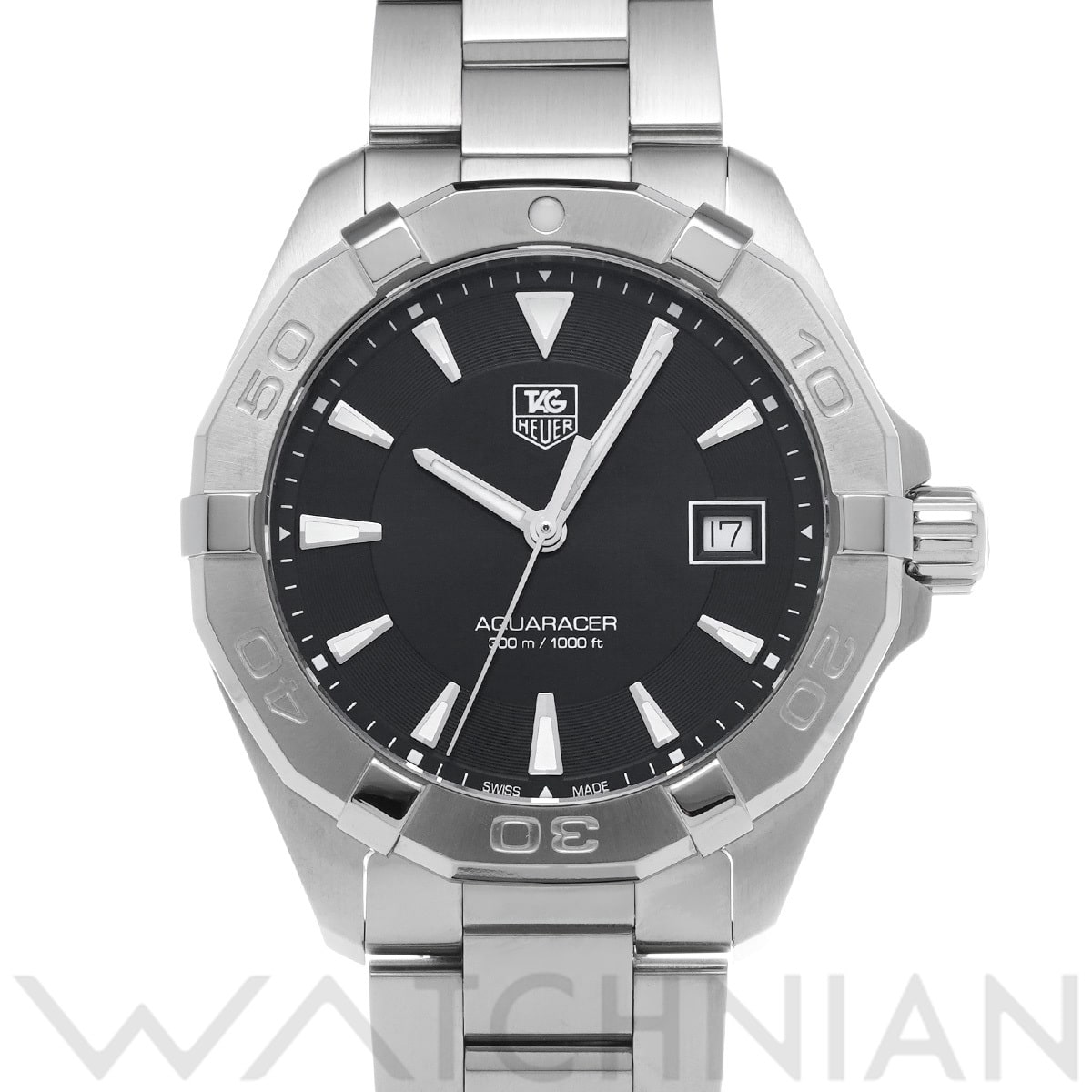 タグ ホイヤー アクアレーサー クォーツ WAY1110.BA0928 ブラック メンズ 時計 【中古】【wristwatch】