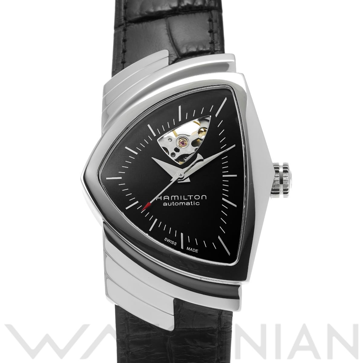 ハミルトン ベンチュラ オープンハート オート H24515732 ブラック メンズ 時計 【中古】【wristwatch】