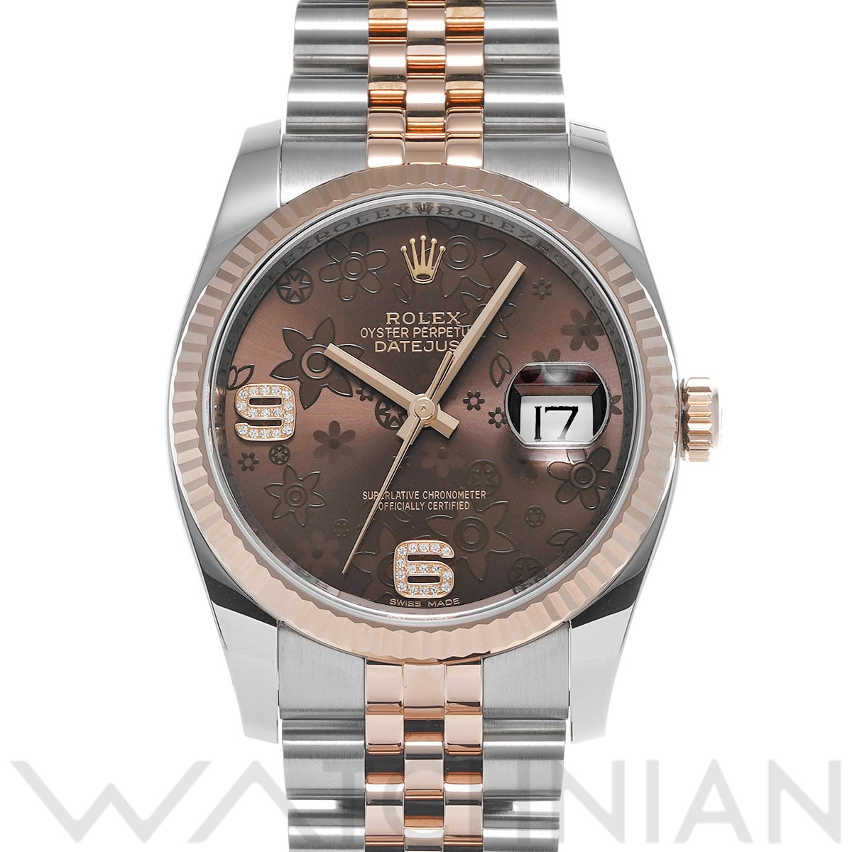 ロレックス デイトジャスト 36 116231 チョコレートフラワー/ダイヤモンド メンズ 時計 【中古】【wristwatch】