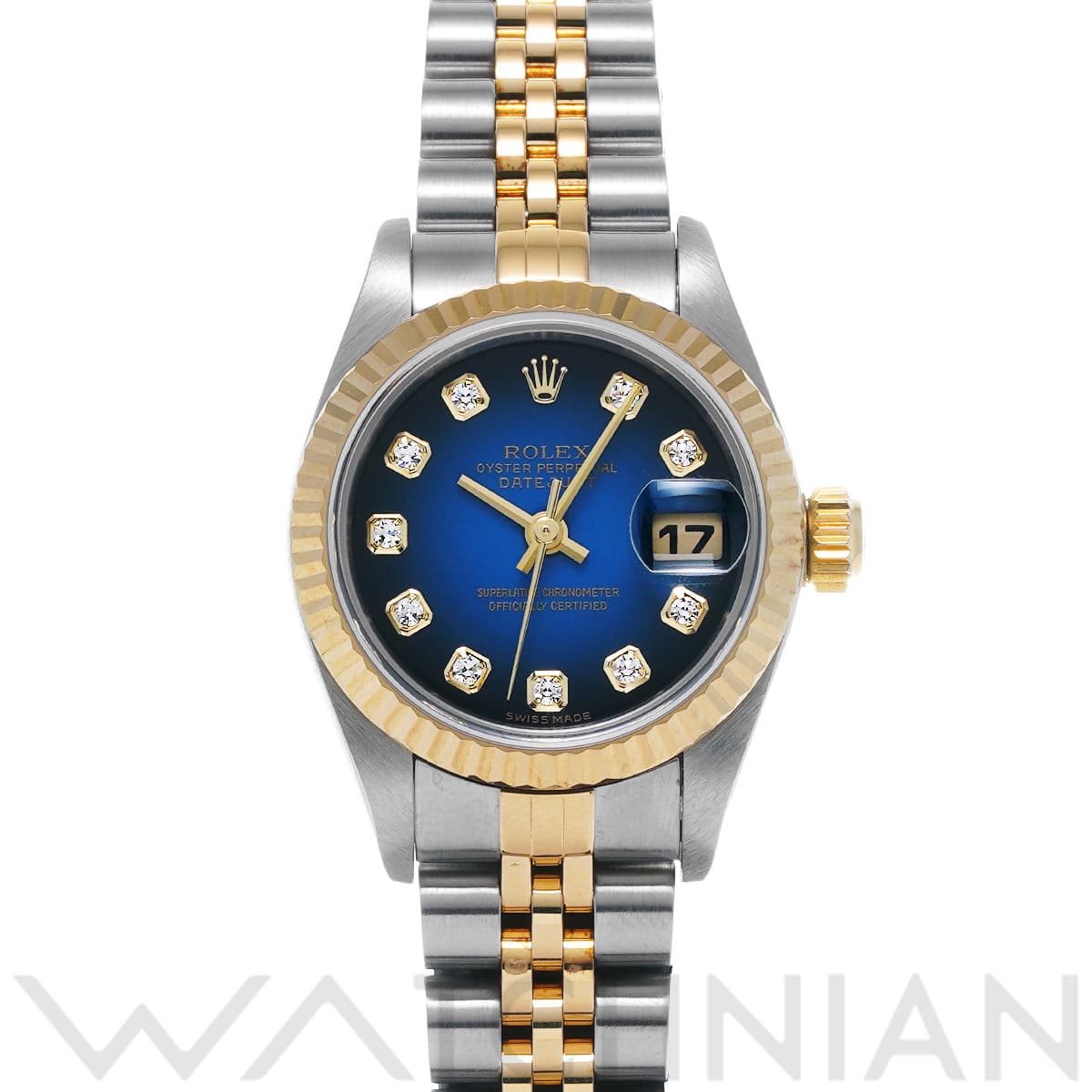 ロレックス デイトジャスト 79173G ブルー/ダイヤモンド レディース 時計 【中古】【wristwatch】