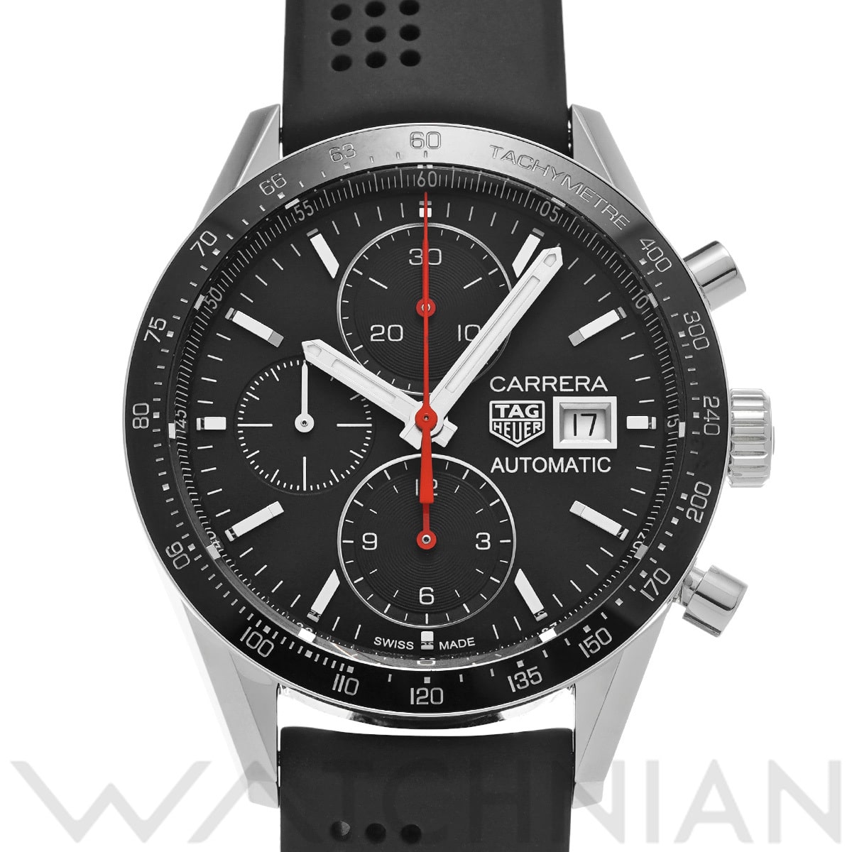 タグ ホイヤー カレラ キャリバー16 クロノグラフ CV201AK.FT6040 ブラック メンズ 時計 【中古】【wristwatch】