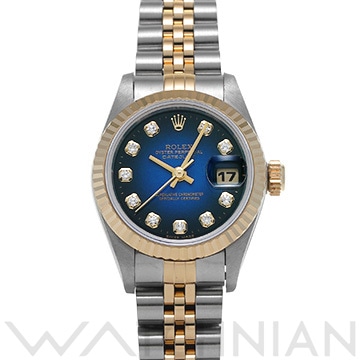 ロレックス デイトジャスト 69173G ブルー・グラデーション/ダイヤモンド レディース 時計 【中古】【wristwatch】