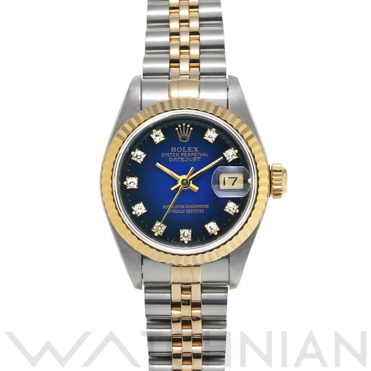 ロレックス デイトジャスト 69173G ブルー・グラデーション/ダイヤモンド レディース 時計 【中古】【wristwatch】