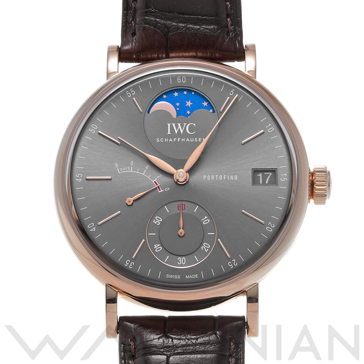 IWC ポートフィノ ハンドワインド ムーンフェイズ IW516403 グレー メンズ 時計 【中古】【wristwatch】
