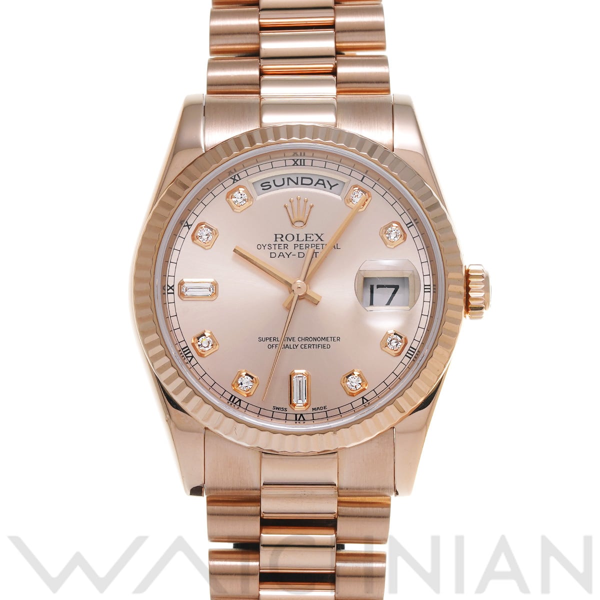 ロレックス デイデイト 36 118235A ピンク/ダイヤモンド メンズ 時計 【中古】【wristwatch】