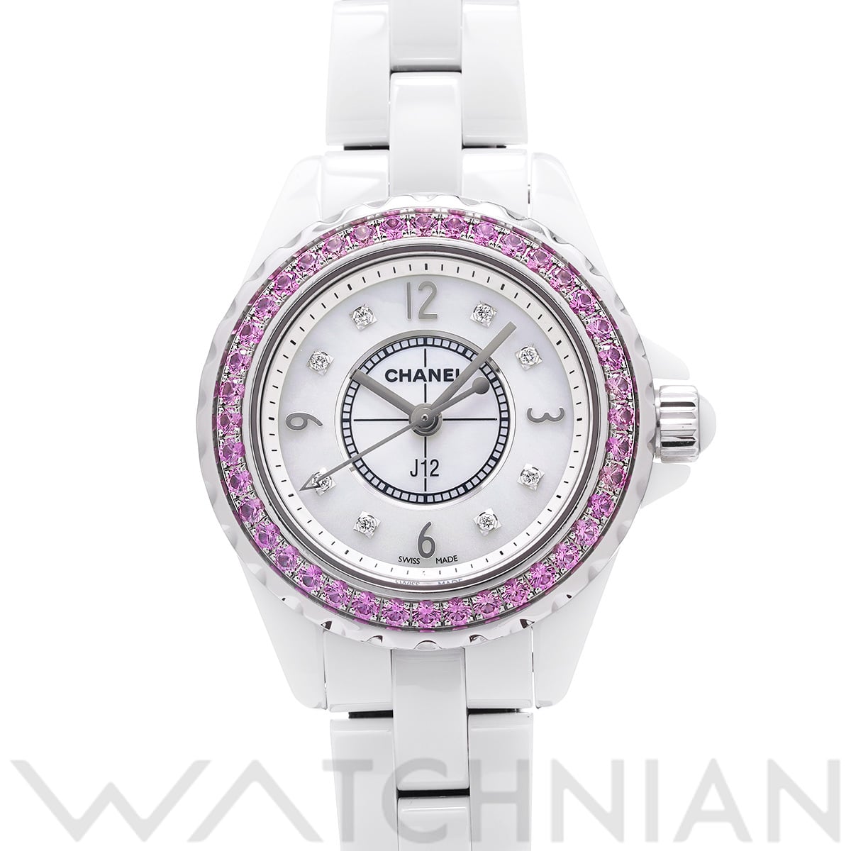 シャネル J12 29MM H3243 ホワイトシェル/ダイヤモンド レディース 時計 【中古】【wristwatch】