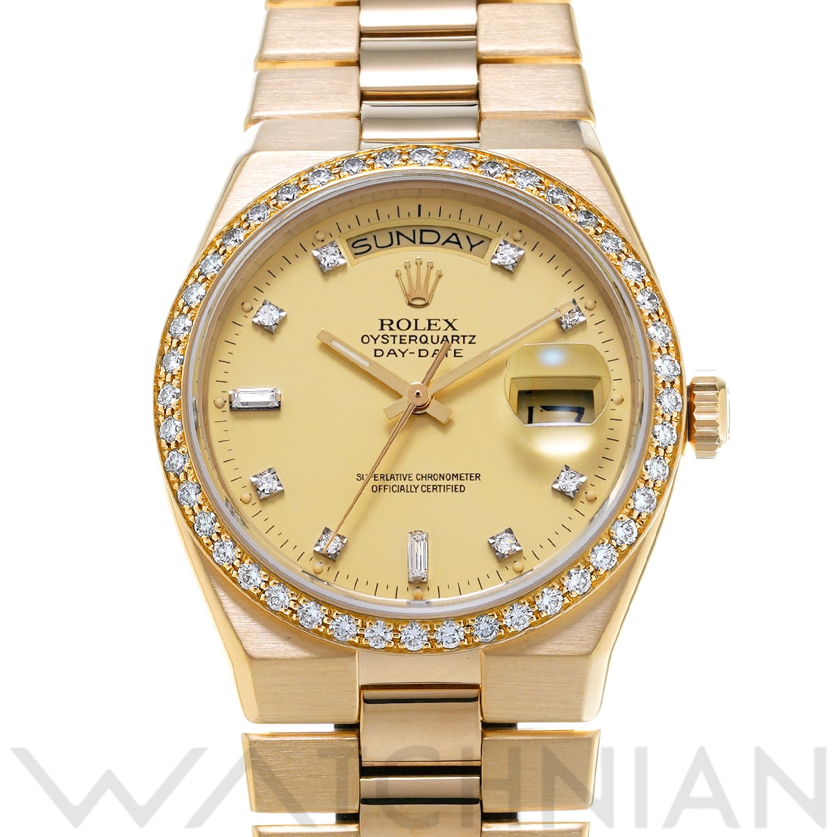 ロレックス オイスタークォーツ デイデイト 19048A シャンパン/ダイヤモンド メンズ 時計 【中古】【wristwatch】