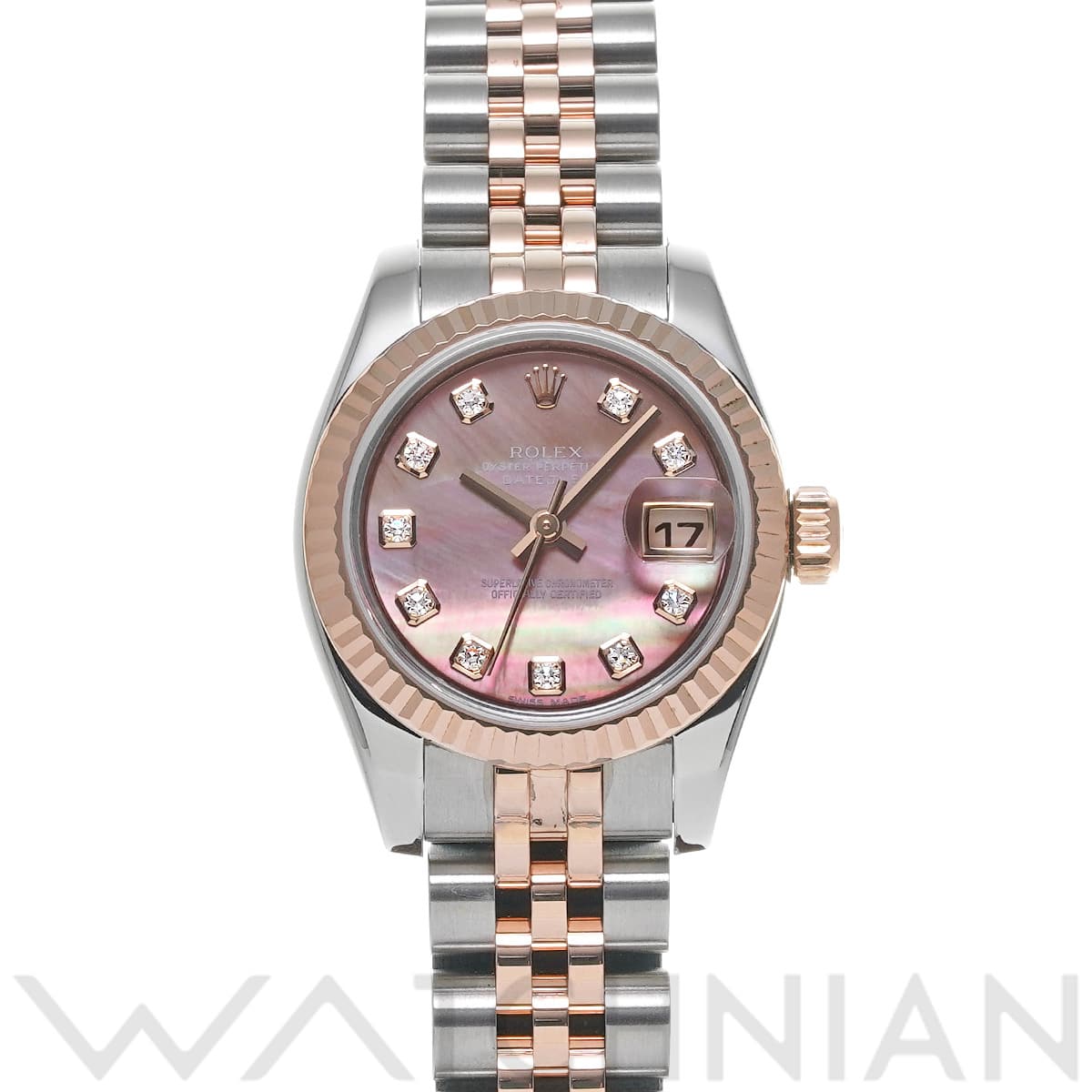 ロレックス レディ デイトジャスト 179171NG ブラックシェル/ダイヤモンド レディース 時計 【中古】【wristwatch】