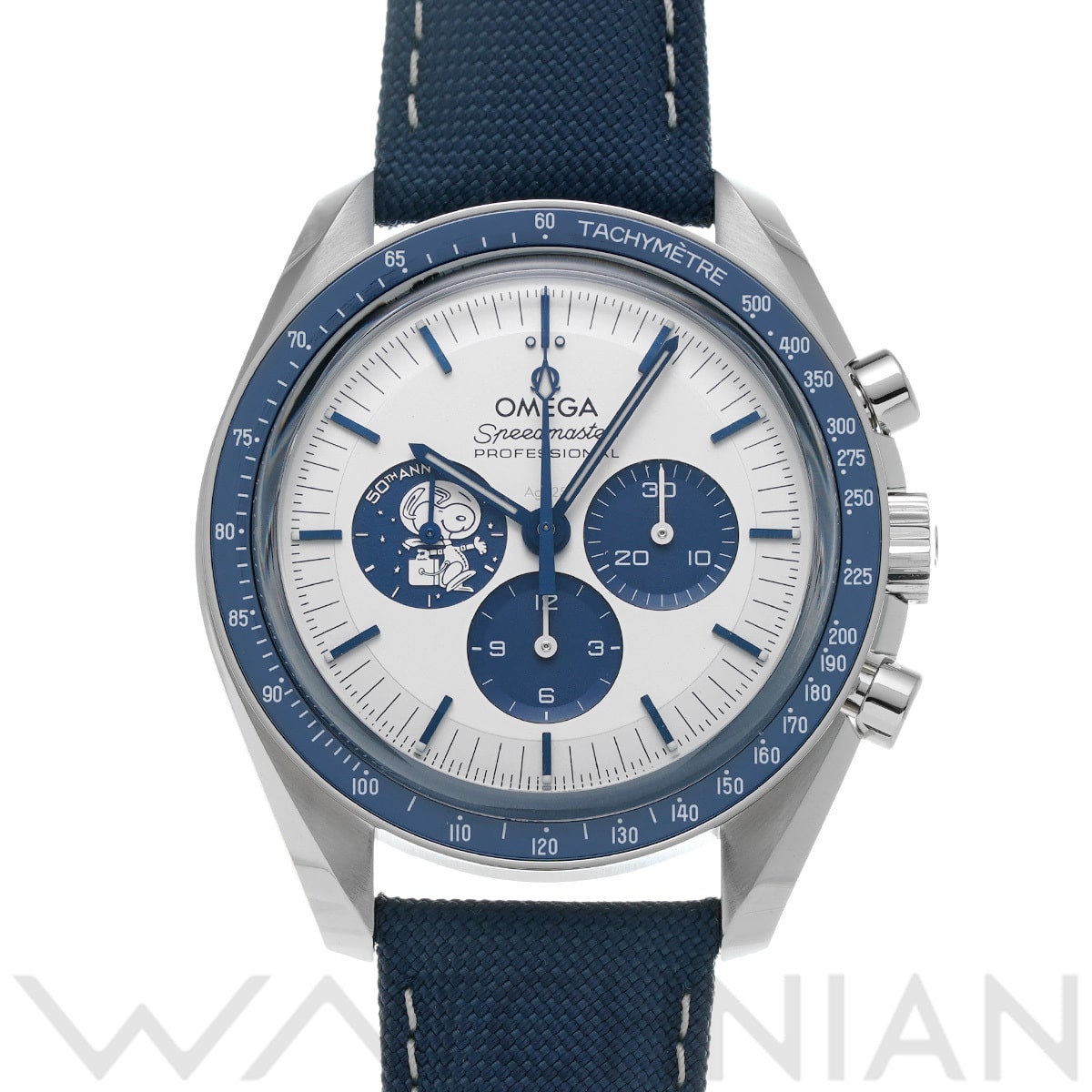 オメガ スピードマスター ムーンウォッチ コーアクシャル マスタークロノメーター シルバー スヌーピーアワード 310.32.42.50.02.001 シルバー/ブルー メンズ 時計 【中古】【wristwatch】