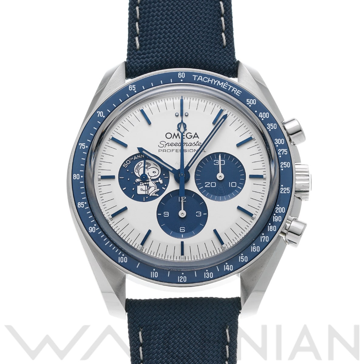 オメガ スピードマスター ムーンウォッチ コーアクシャル マスタークロノメーター シルバー スヌーピーアワード 310.32.42.50.02.001 シルバー/ブルー メンズ 時計 【中古】【wristwatch】