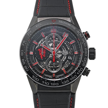 タグ ホイヤー カレラ キャリバー ホイヤー01 クロノグラフ マンチェスター・ユナイテッド CAR2A1J.FC6400 ブラック メンズ 時計 【中古】【wristwatch】