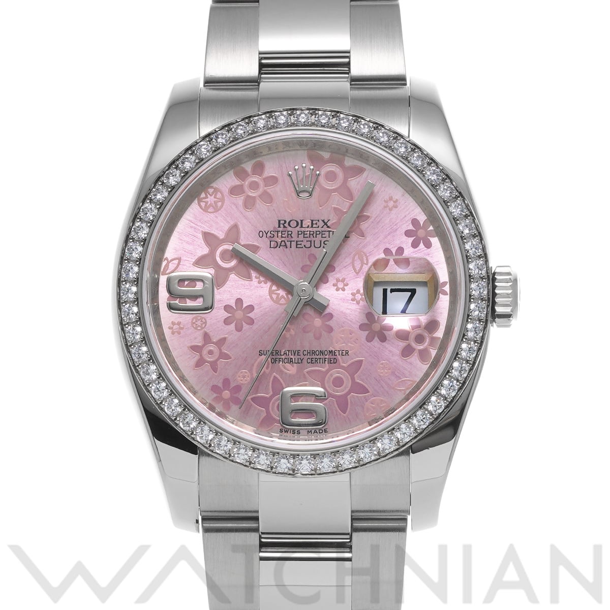 ロレックス デイトジャスト 36 116244 ピンクフラワー メンズ 時計 【中古】【wristwatch】