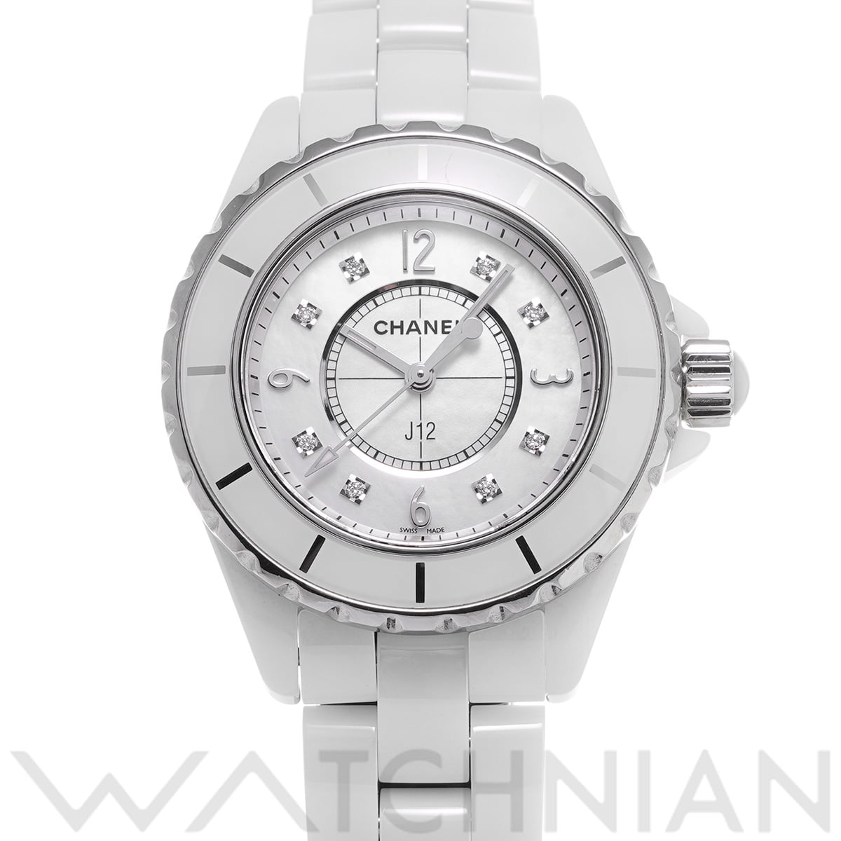 シャネル J12 33MM H2422 ホワイトシェル/ダイヤモンド レディース 時計 【中古】【wristwatch】