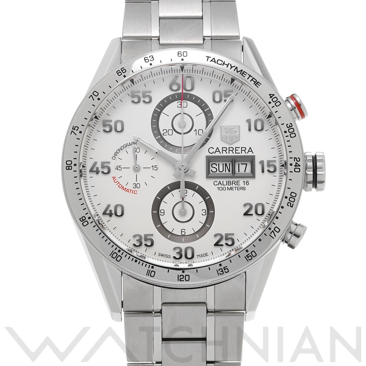 タグ ホイヤー カレラ キャリバー16 クロノグラフ デイデイト CV2A11.BA0796 シルバー メンズ 時計 【中古】【wristwatch】