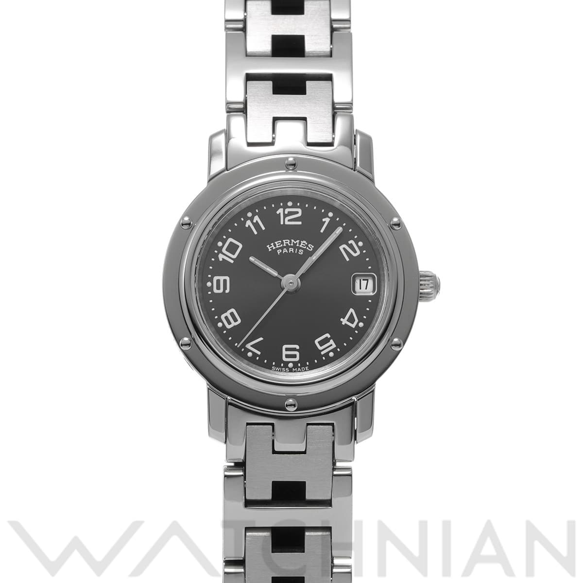 エルメス クリッパー CL4.210 グレー レディース 時計 【中古】【wristwatch】