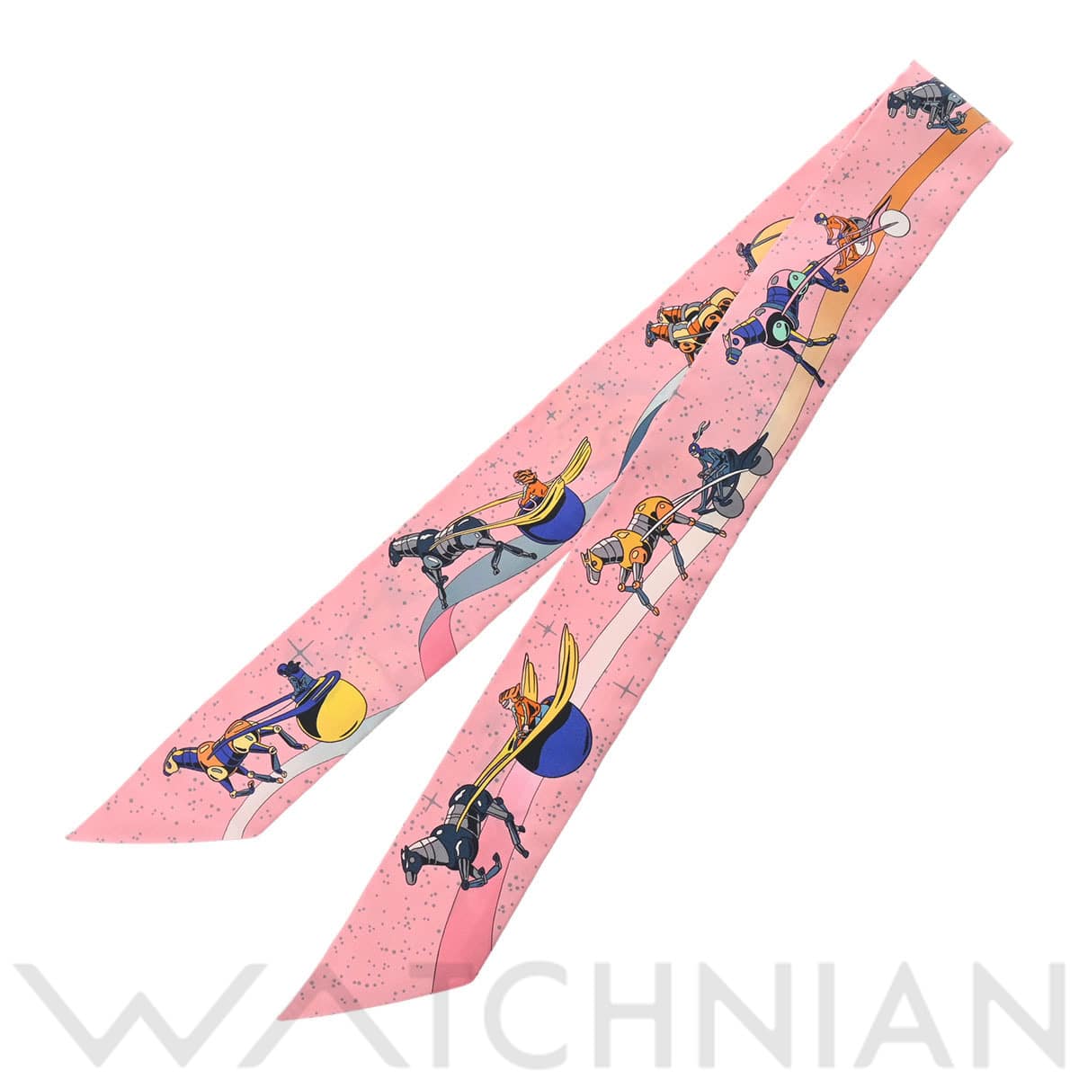 エルメス ツイリー SPACE DERBY ピンク 063573S シルク100％ レディース 【新品】【other】