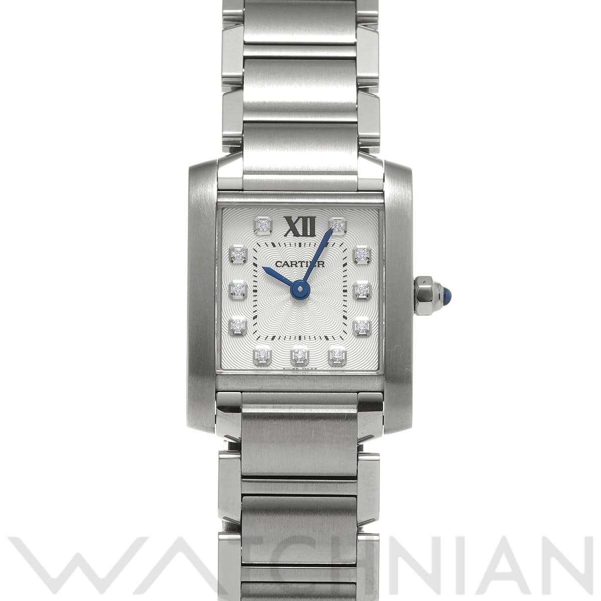 カルティエ タンク フランセーズ SM WE110006 シルバー/ダイヤモンド レディース 時計 【中古】【wristwatch】