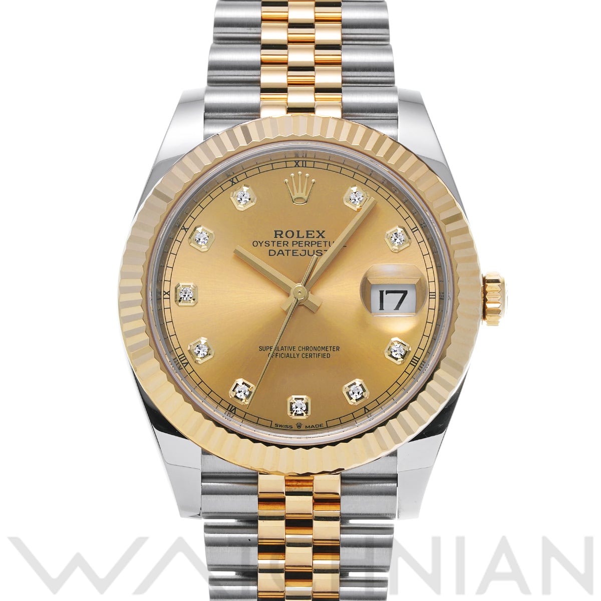 ロレックス デイトジャスト 41 126333G シャンパン/ダイヤモンド メンズ 時計 【中古】【wristwatch】