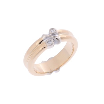 ティファニー シグネチャー リング 2PD ゴールド K18イエローゴールド YG レディース ジュエリー 【中古】【jewelry】