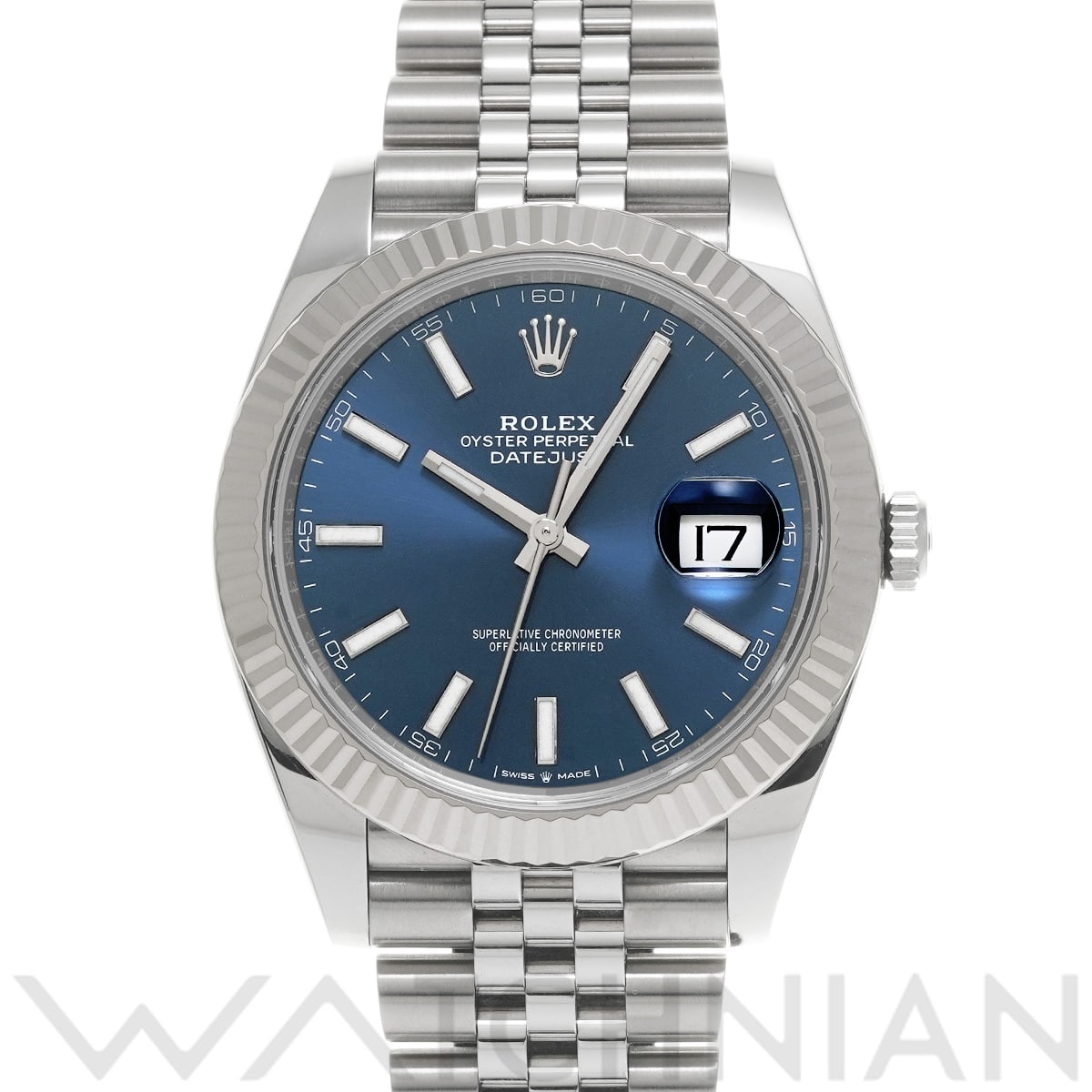 ロレックス デイトジャスト 41 126334 ブライトブルー メンズ 時計 【中古】【wristwatch】